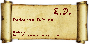 Radovits Dóra névjegykártya